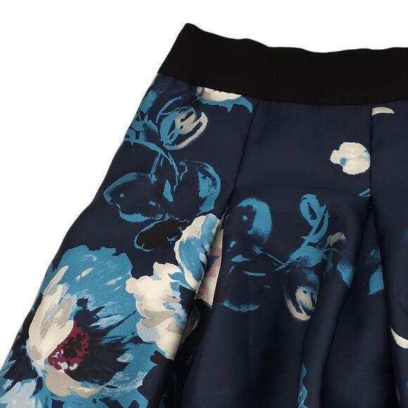 White House Black Market Skirt Womens 10 Petite Floral Midi A-Line Pleated - Picture 9 of 12